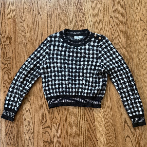 Mango Black and White Patterned Sweater - Picture 1 of 3